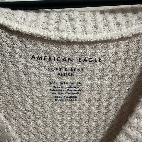 American Eagle Outfitters Cream Waffle Knit Cardigan - Picture 2 of 3